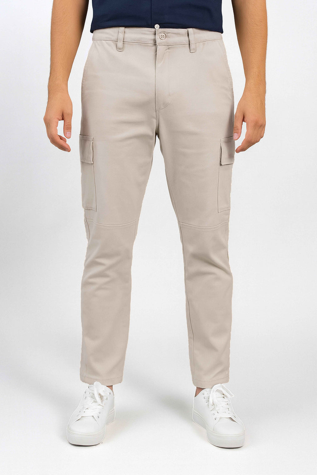 Cream Cargo Pants for Men