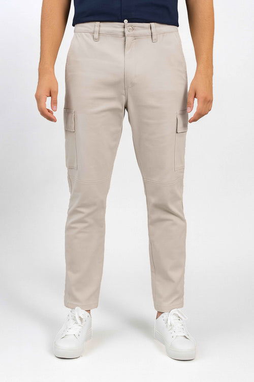 Cream Cargo Pants for Men