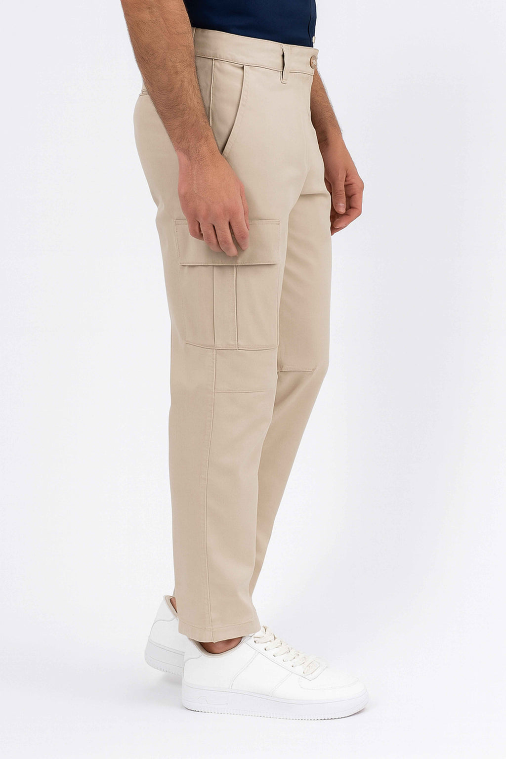 Cream Cargo Pants for Men