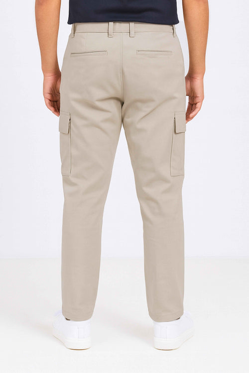 Cream Cargo Pants for Men