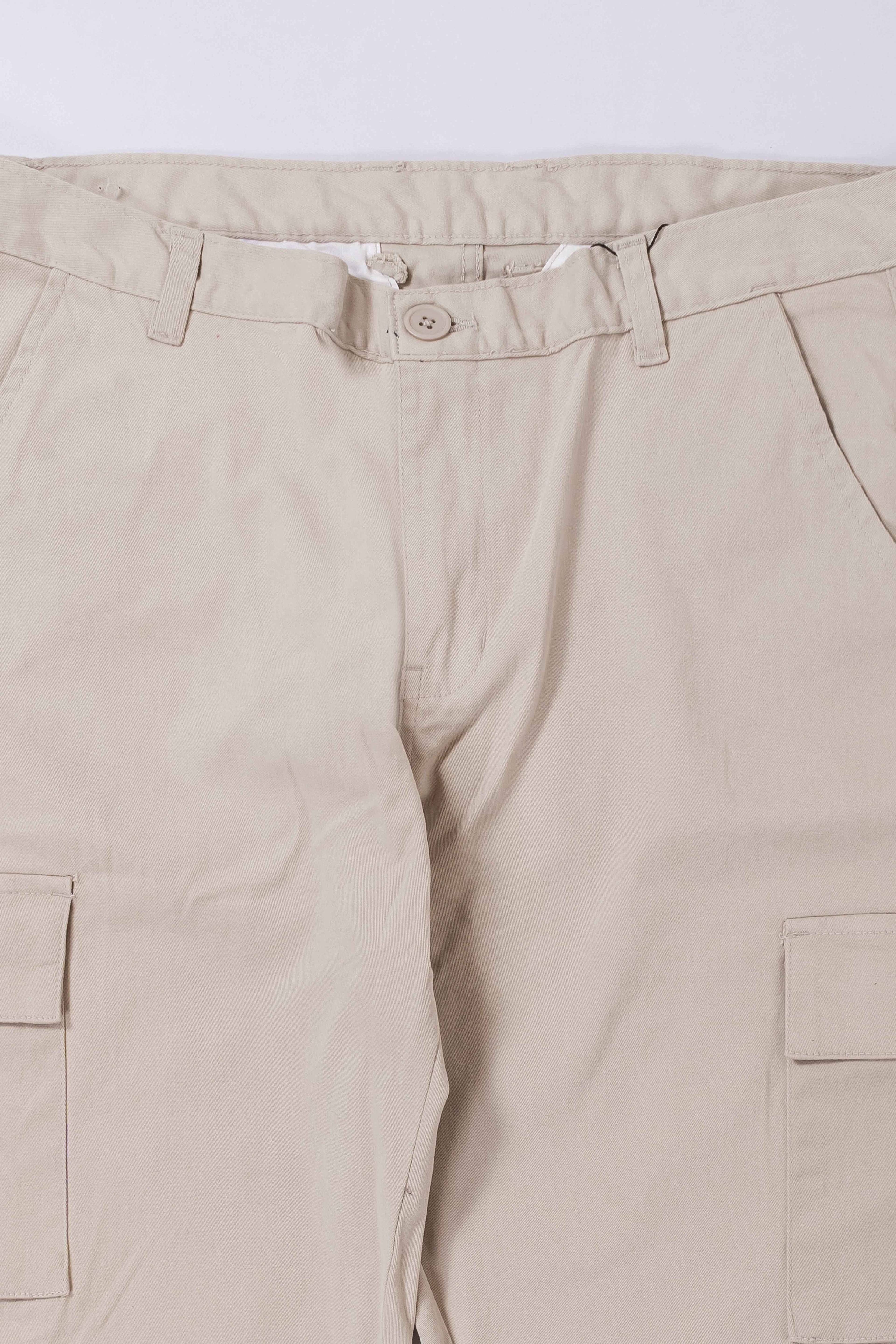 Cream Cargo Pants for Men