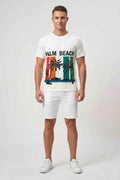 Palm Beach Graphic White Cotton T-Shirt