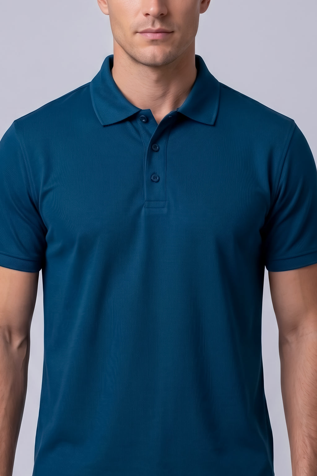 Classic Blue Cotton Polo T-Shirt