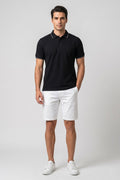 Classic Black Cotton Polo T-Shirt with Contrast Tipped