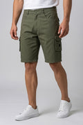 Attire Hub Mens Cotton Blend Olive Solid Shorts