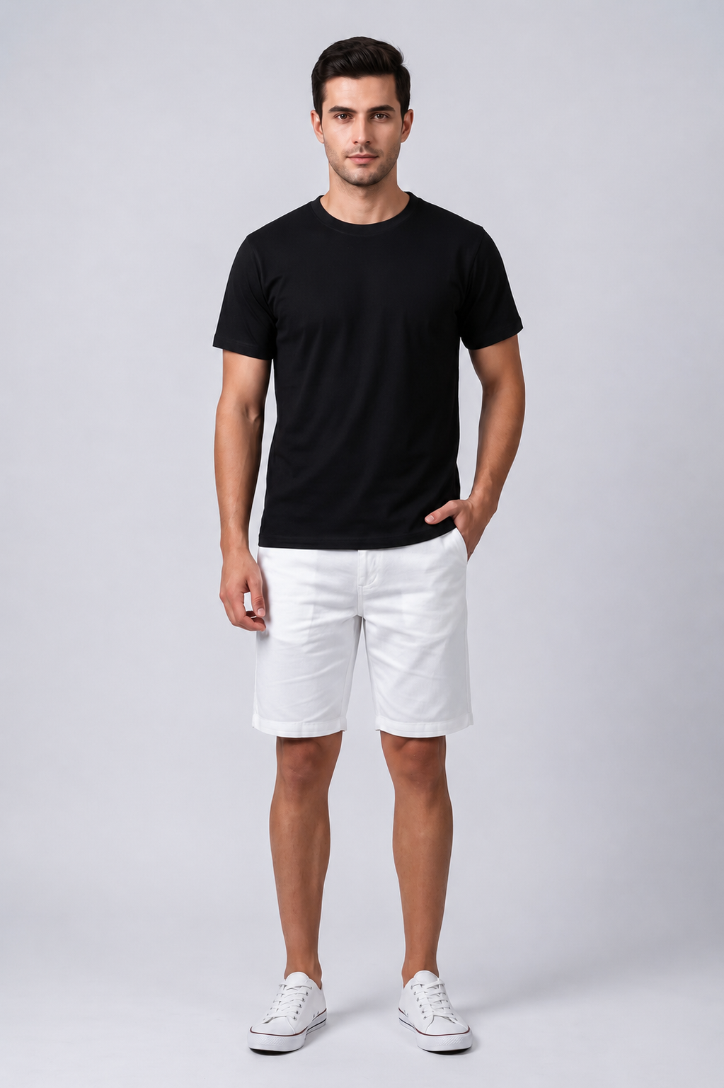 Attire Hub Mens Solid Cotton Round Neck T-Shirt