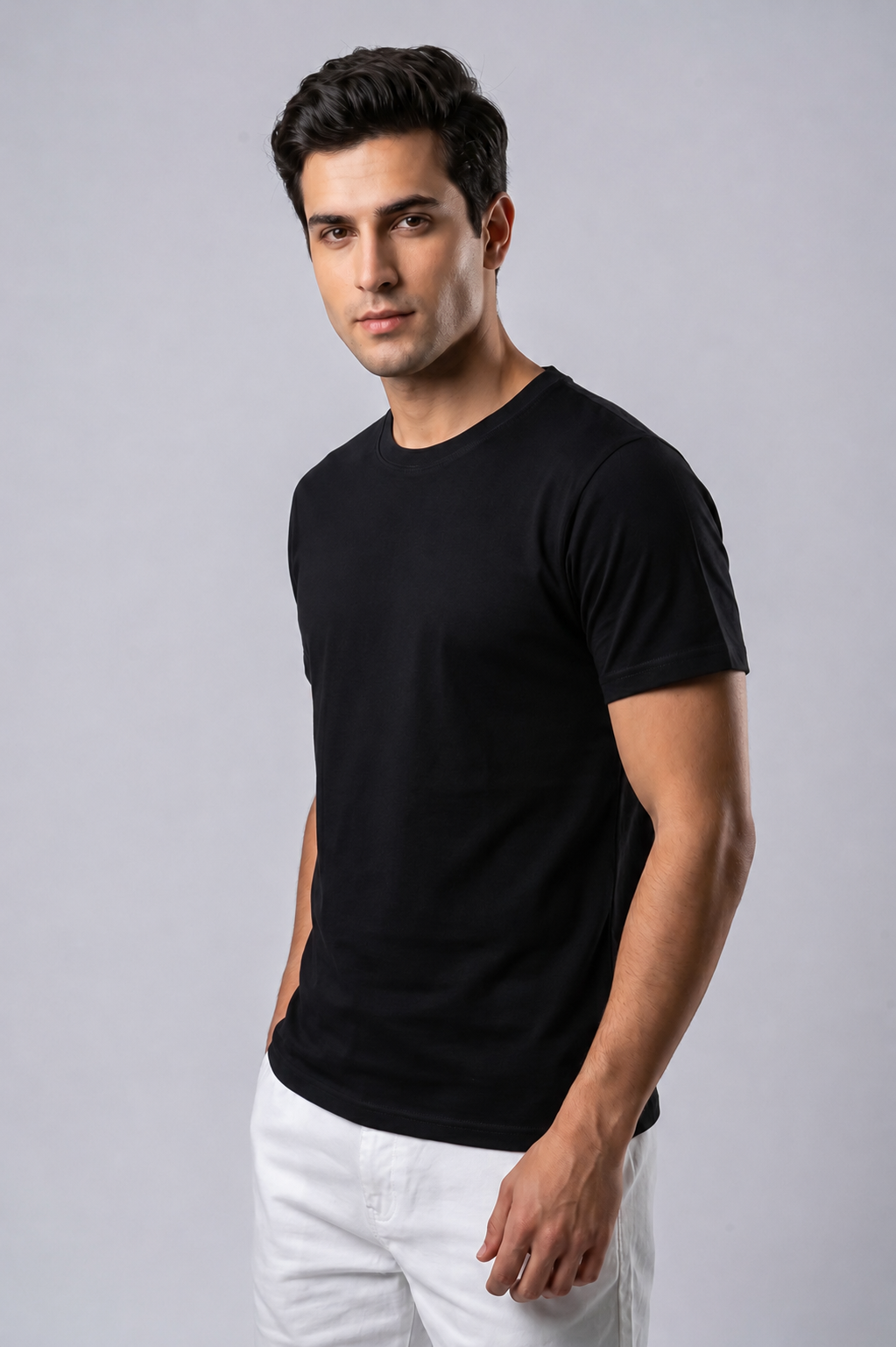 Attire Hub Mens Pure Cotton Multi Pack Solid Round T-Shirt (Pack of 3)