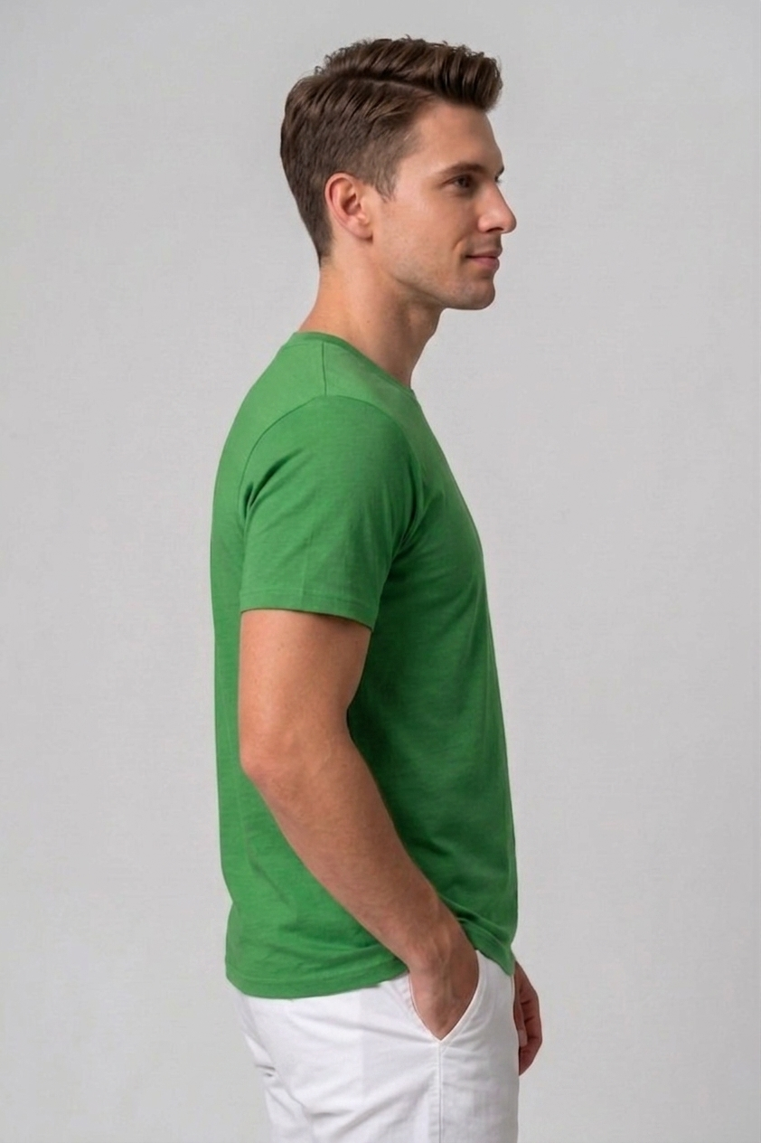 Attire Hub Mens Solid Cotton Round Neck T-Shirt