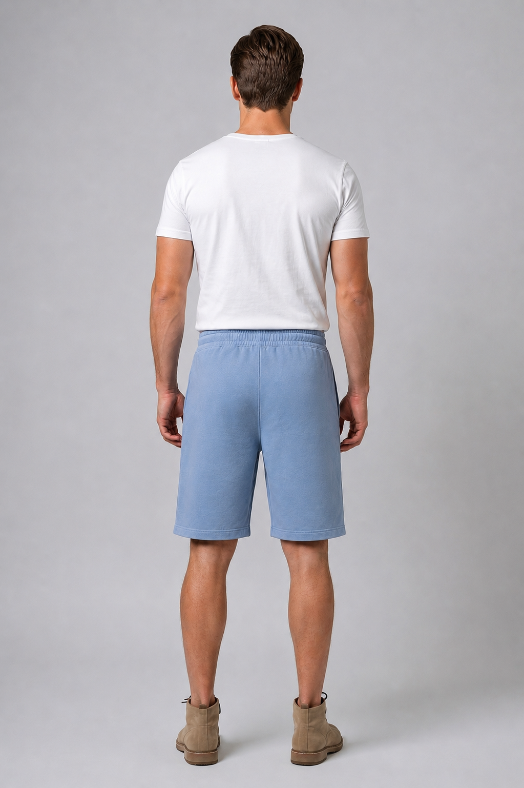 Attire Hub Mens Pure Cotton Air Blue Solid Sweat Shorts