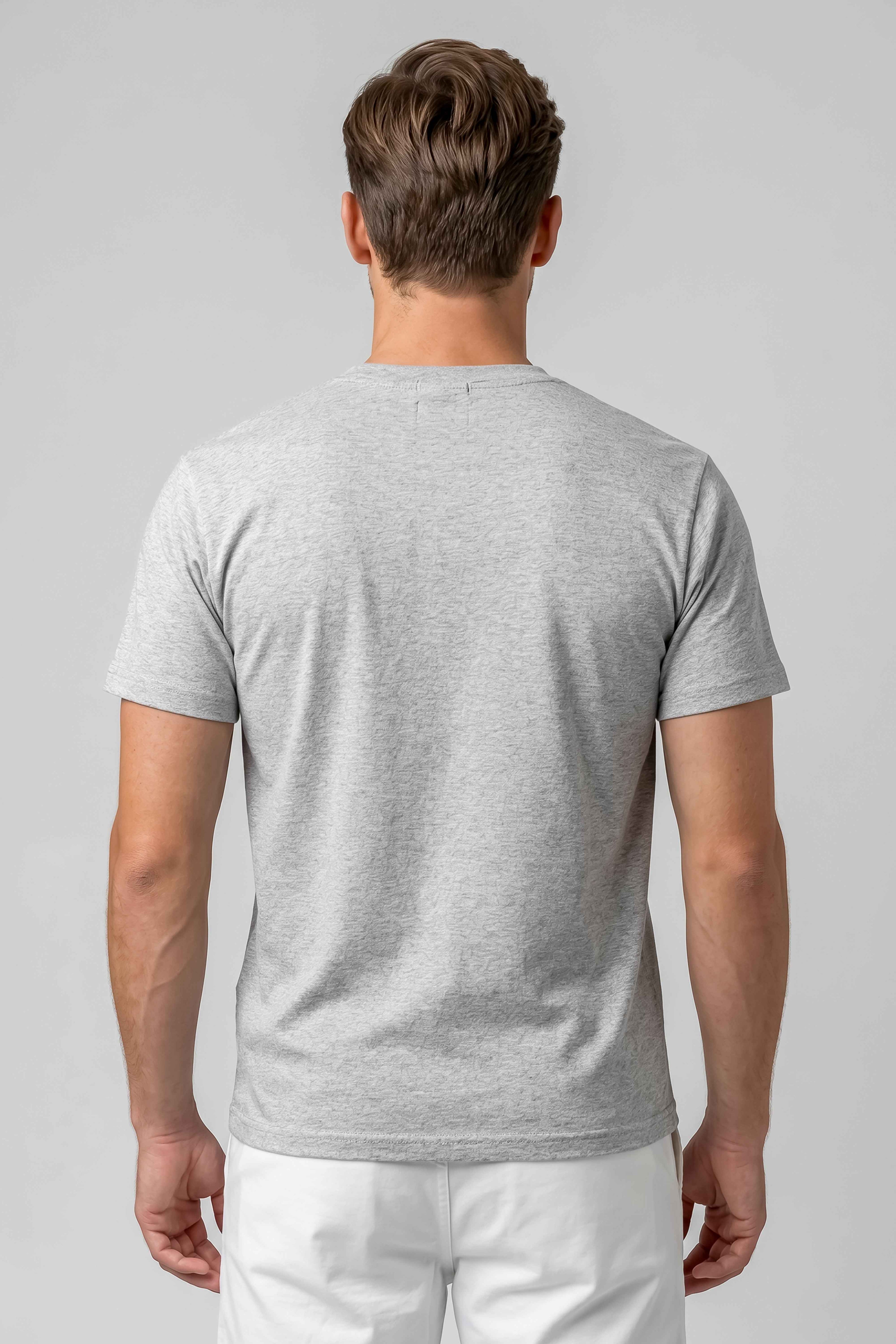 Attire Hub Mens Pure Cotton Grey Tokyo City Printed Round T-Shirt