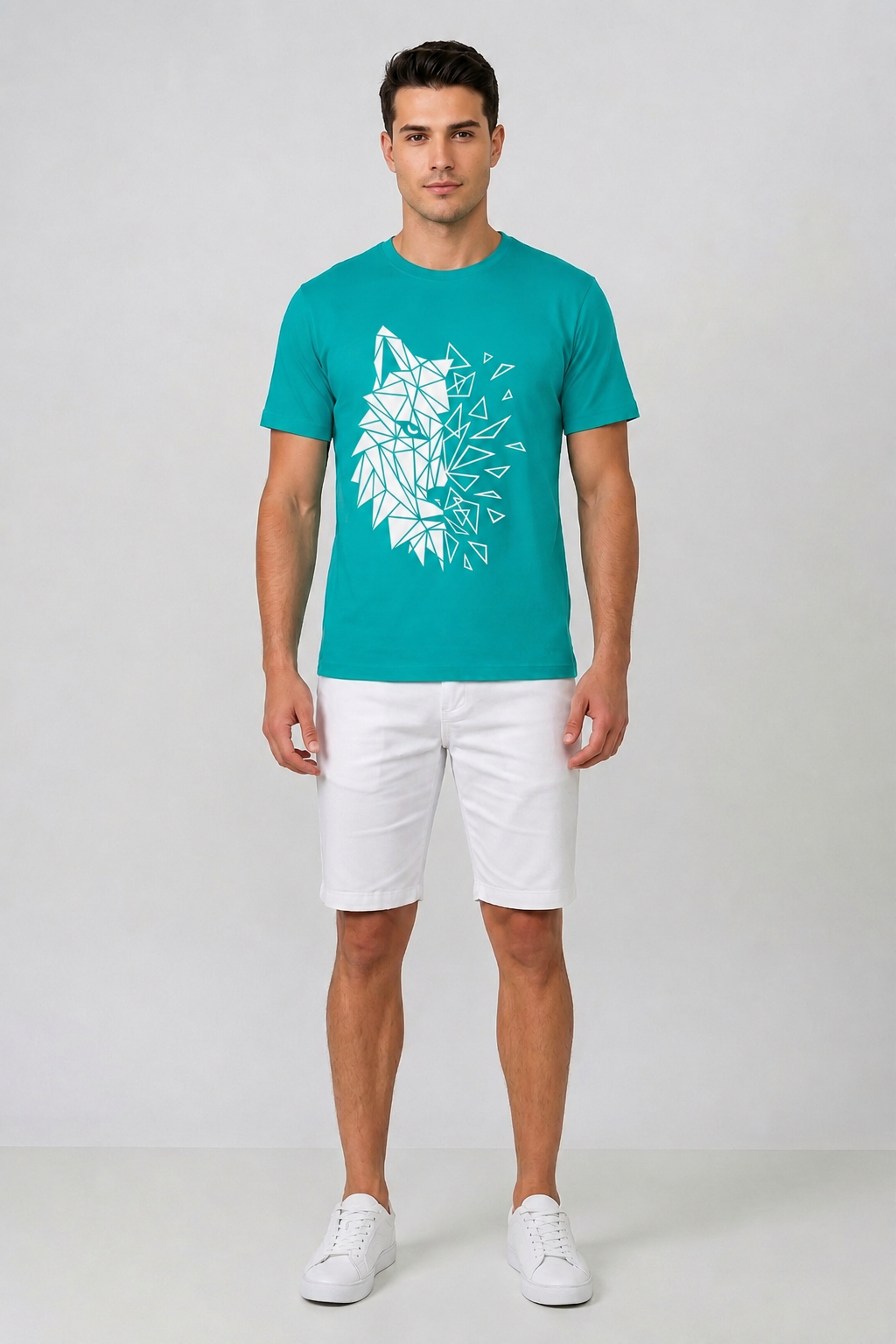 Attire Hub Mens Pure Cotton Navy Explore Printed Round T-Shirt