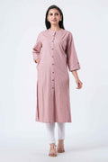 Attire Hub Womens Pure Cotton Pink Self Design Kurti