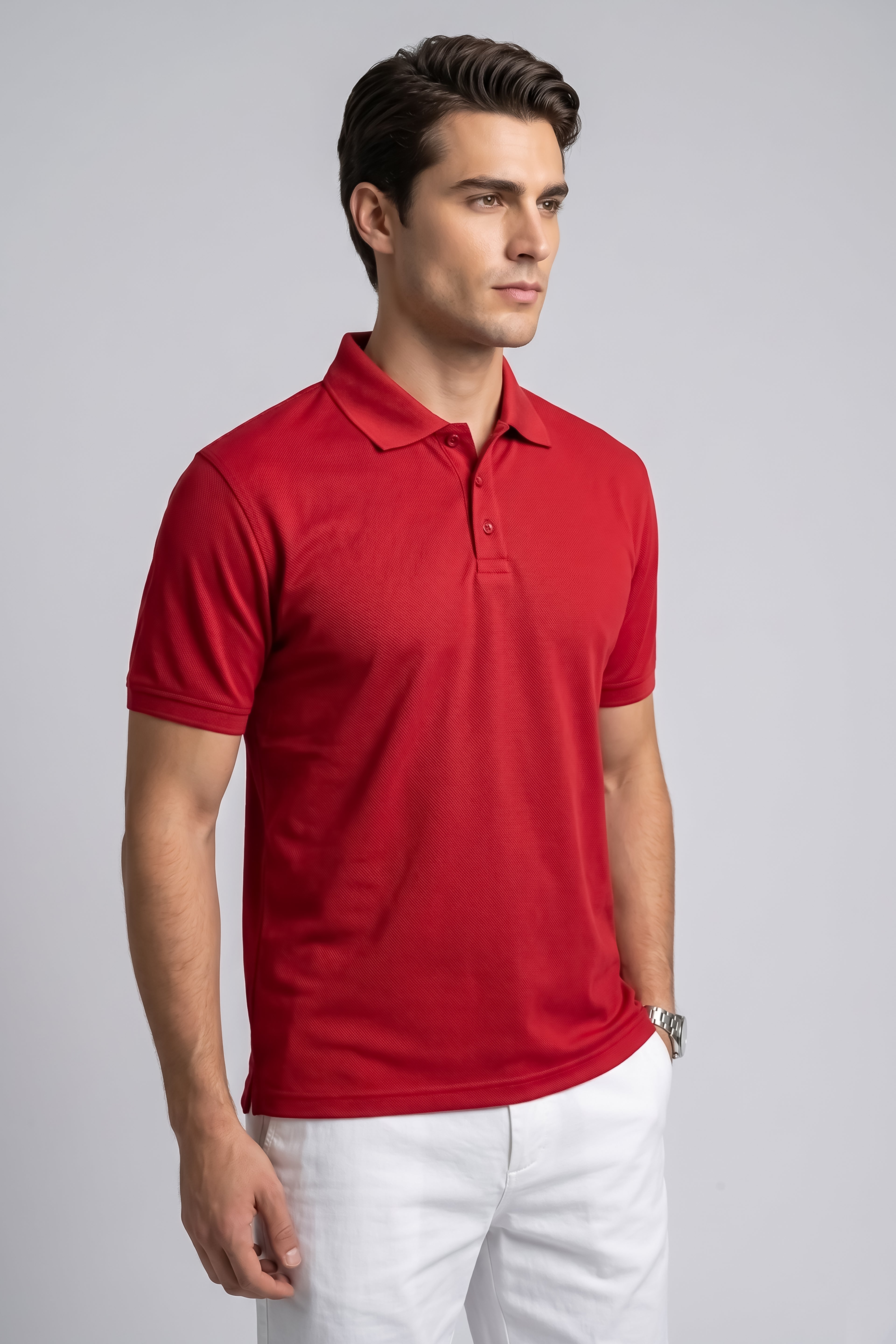 Attire Hub Mens Pure Cotton Maroon Solid Polo T-Shirt