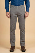 Attire Hub Mens Pure Cotton Grey Solid Chinos