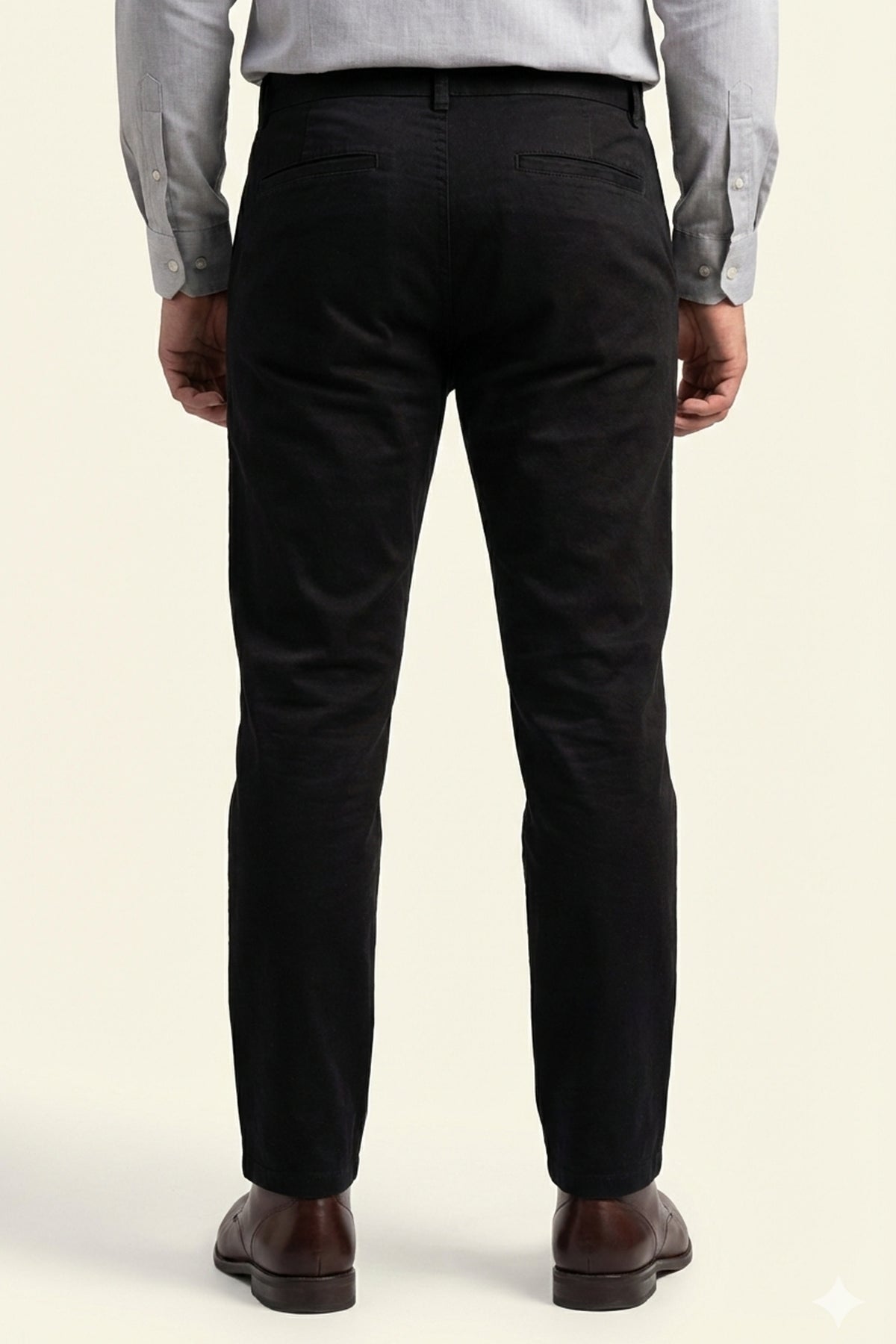 Attire Hub Mens Pure Cotton Black Solid Chinos