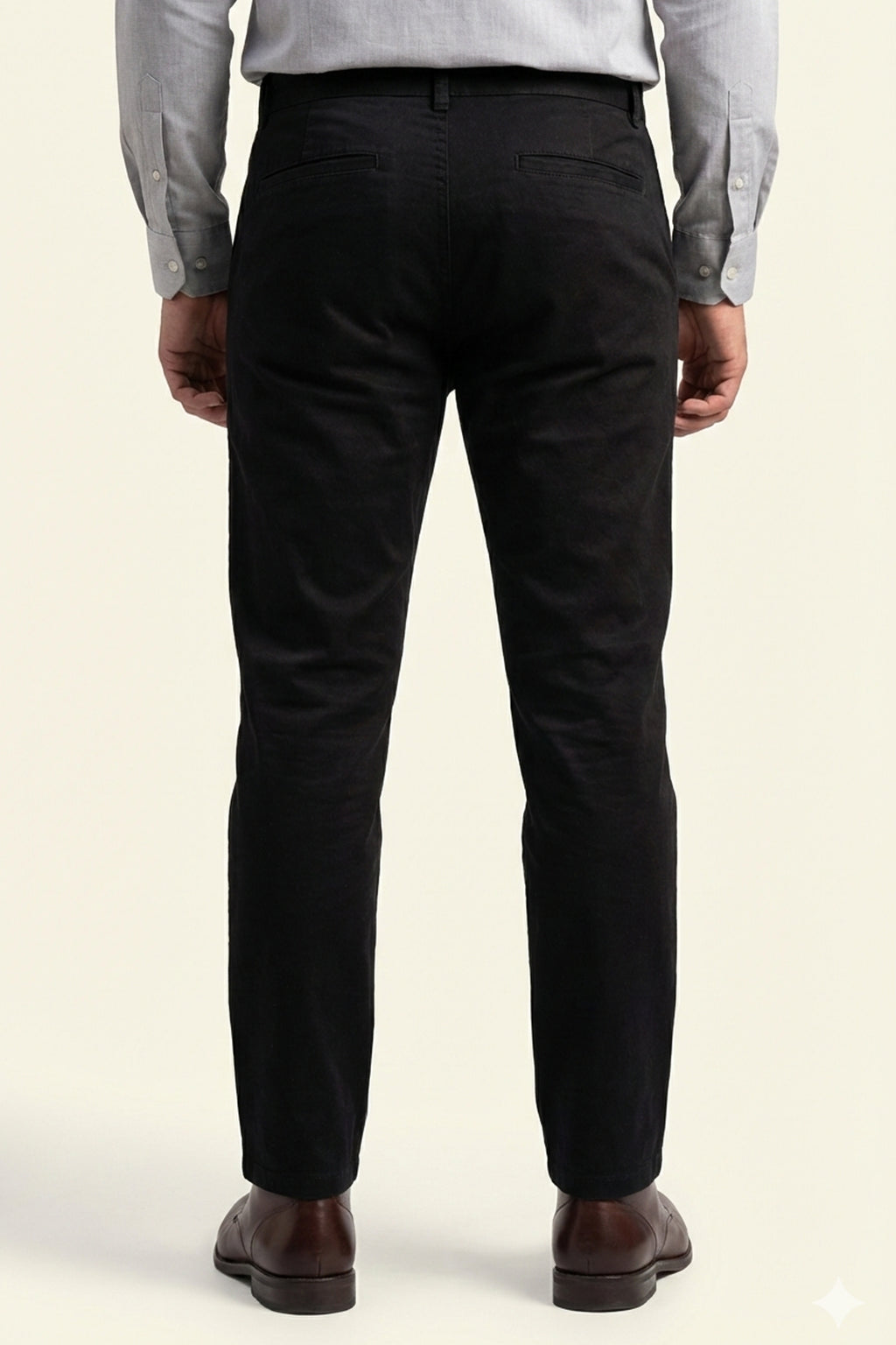 Attire Hub Mens Pure Cotton Black Solid Chinos