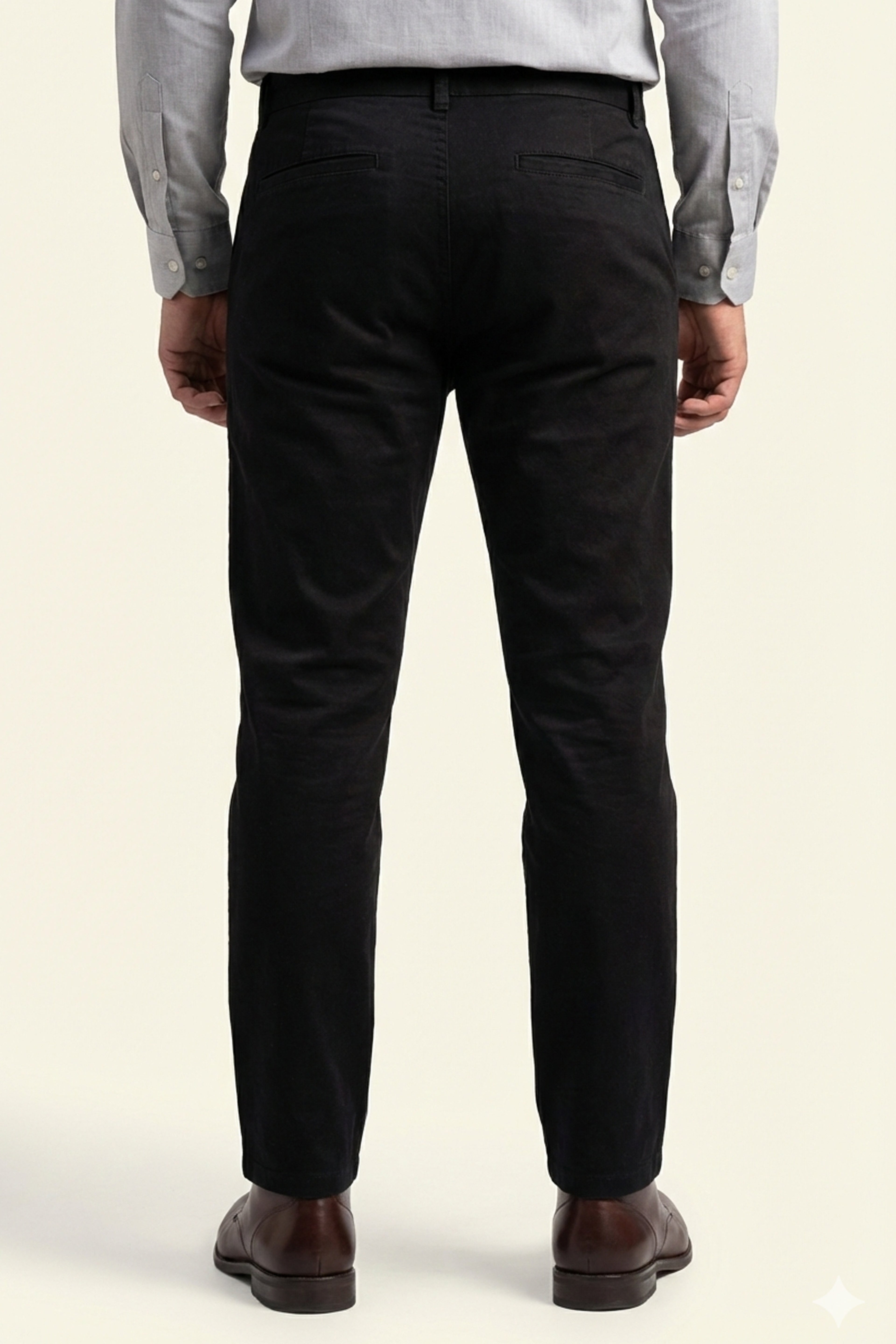 Attire Hub Mens Pure Cotton Black Solid Chinos