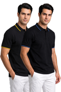 Attire Hub Mens Pure Cotton Multi Pack Polo Polo T-Shirt (Pack of 2)