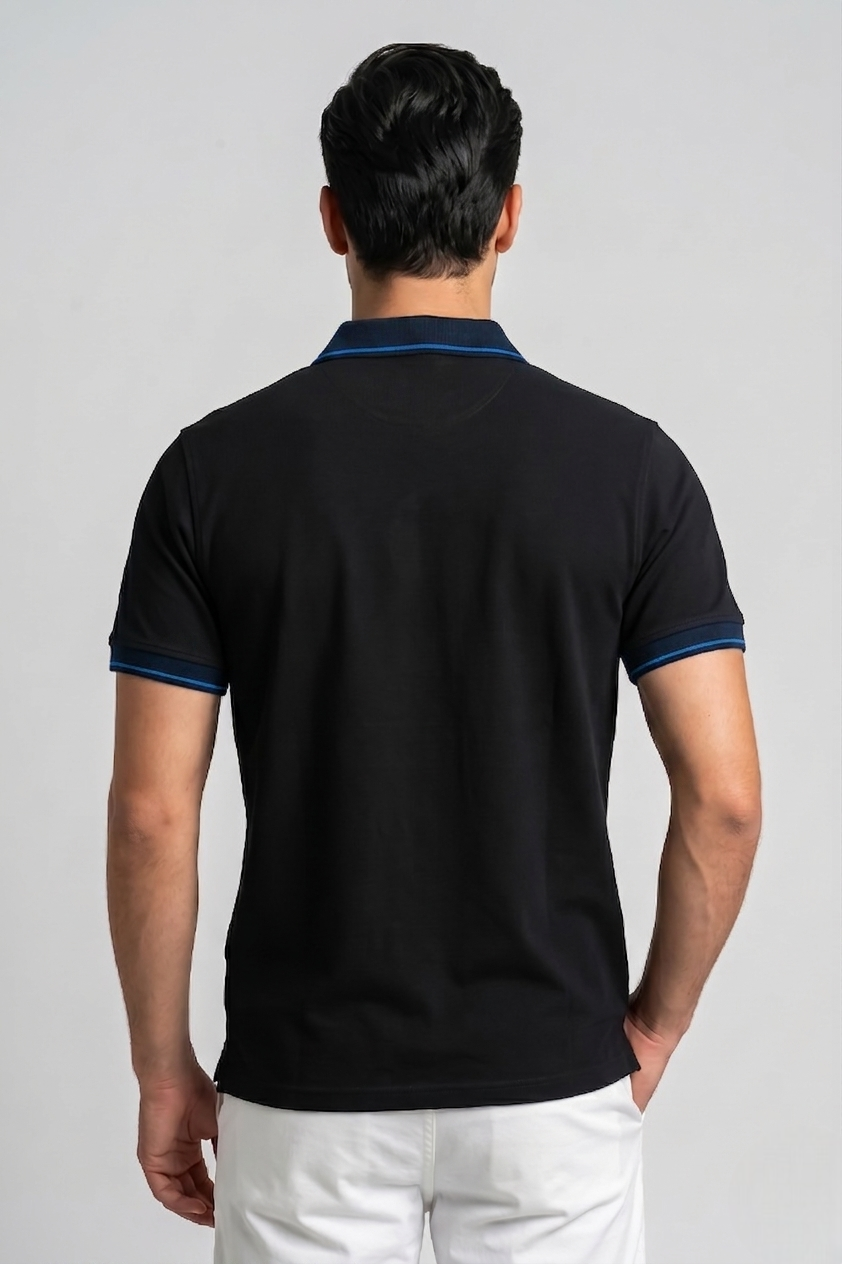 Attire Hub Mens Solid Cotton Polo Neck T-Shirt