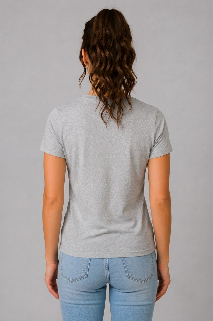 Attire Hub Womens Pure Cotton Grey Self Love Printed Round T-Shirt