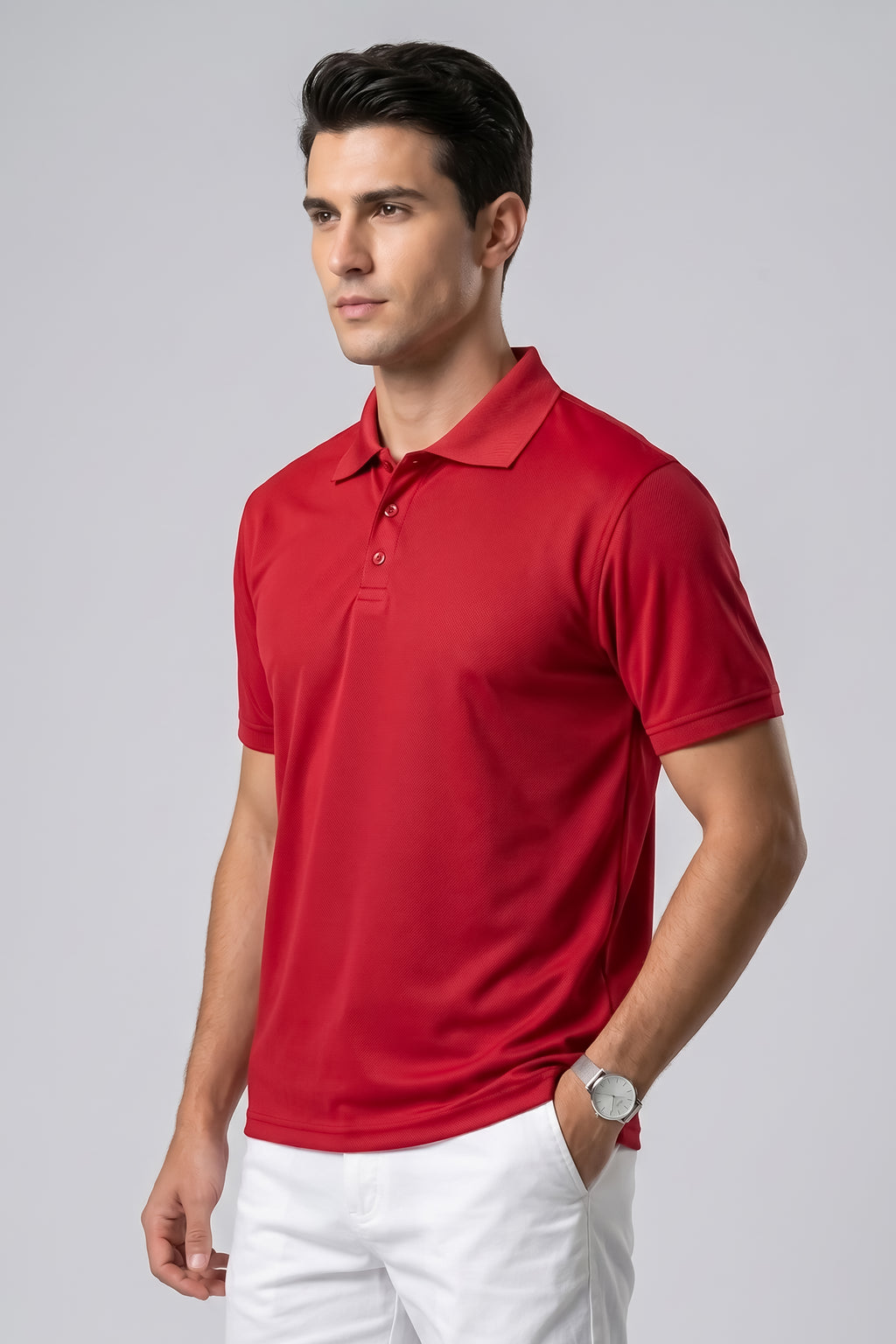 Attire Hub Mens Pure Cotton Maroon Solid Polo T-Shirt