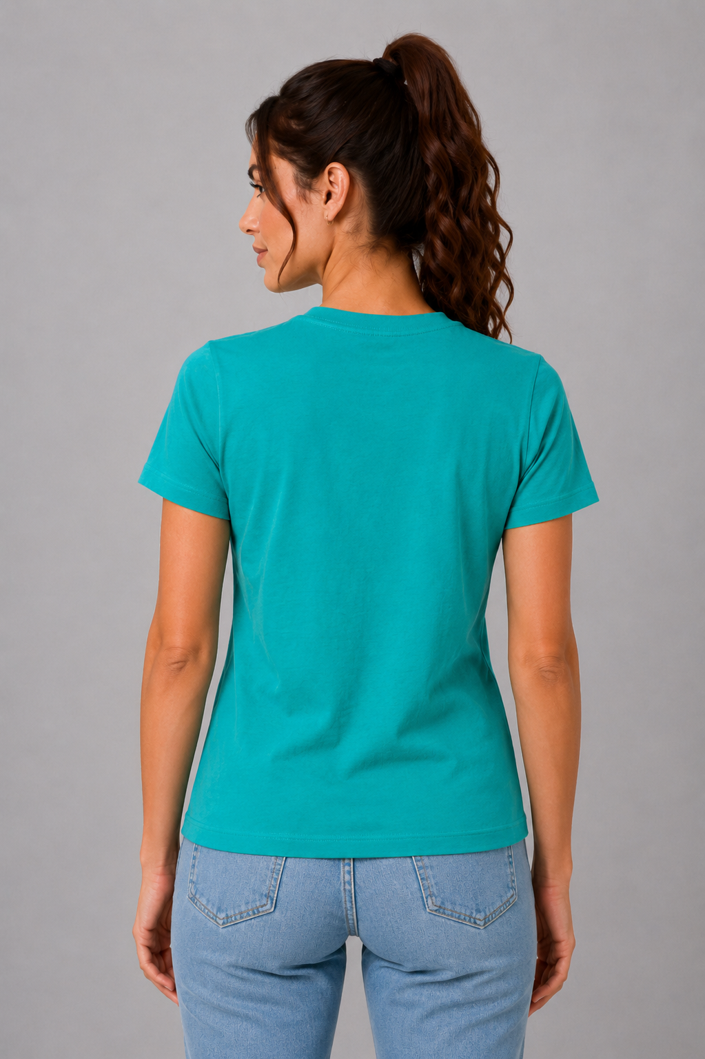 Attire Hub Womens Pure Cotton Teal Owl Printed Round T-Shirt