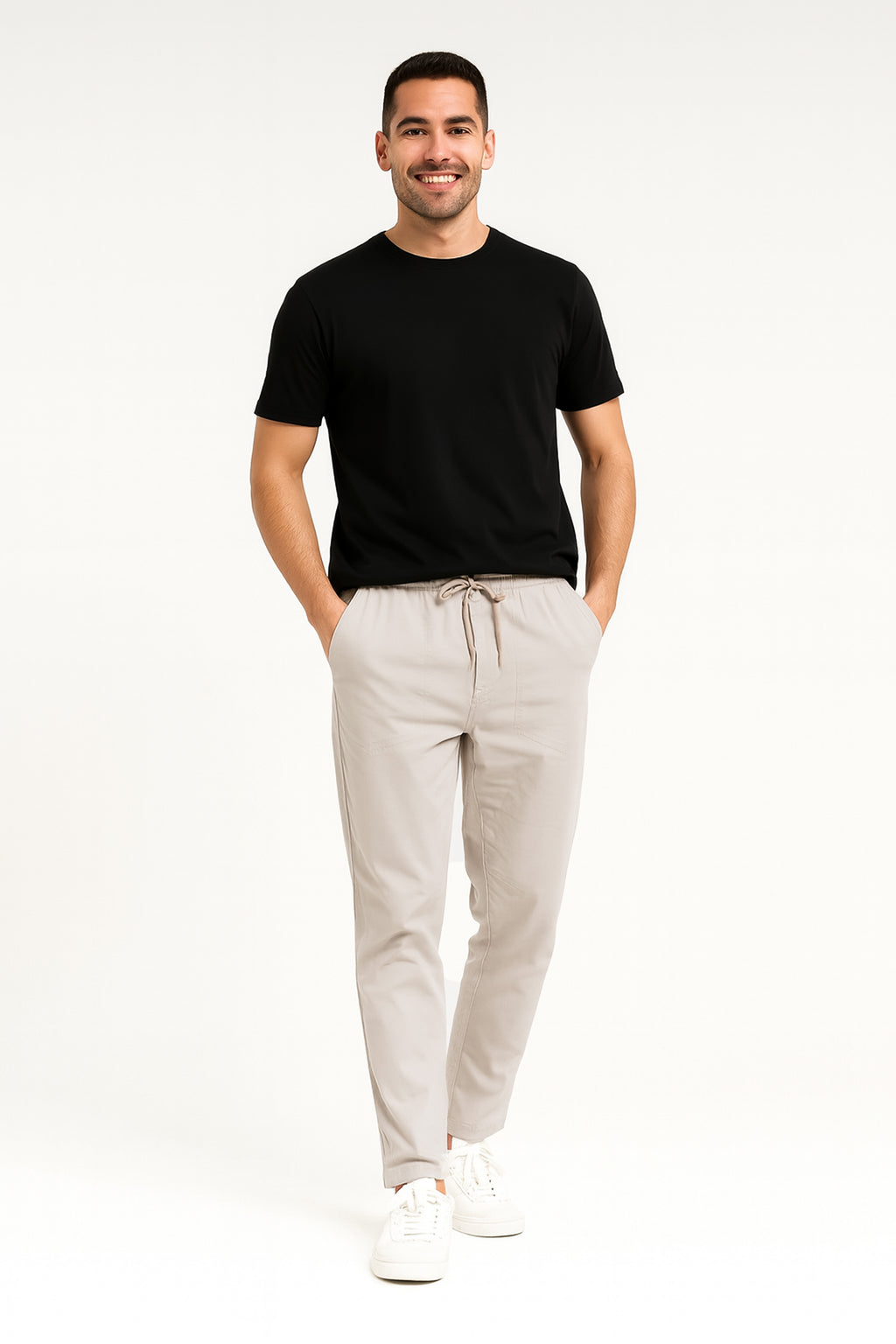 Attire Hub Mens Cotton Blend Grey Solid Cargos