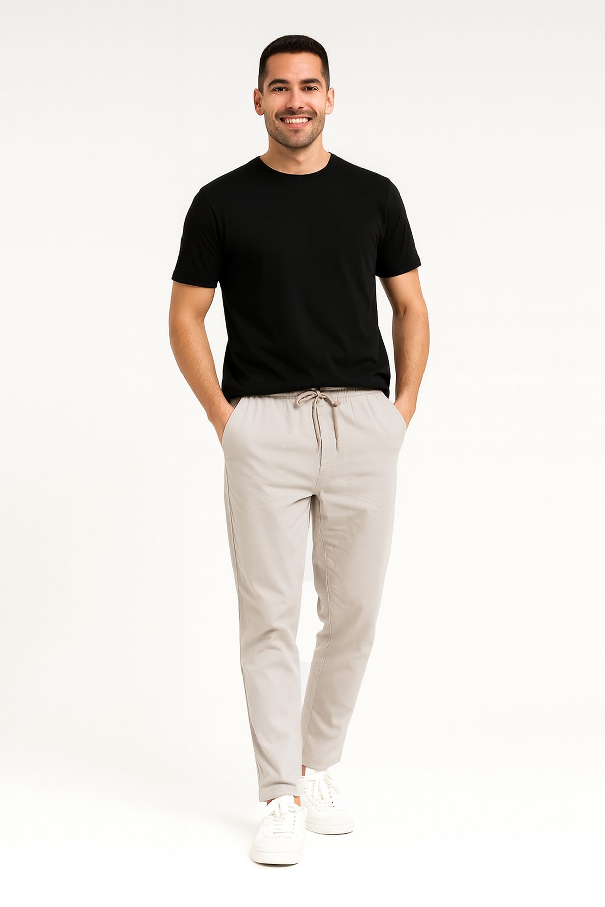 Attire Hub Mens Cotton Blend Grey Solid Cargos
