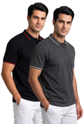 Attire Hub Mens Pure Cotton Multi Pack Polo Polo T-Shirt (Pack of 2)