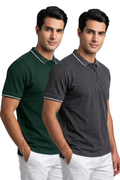 Attire Hub Mens Pure Cotton Multi Pack Polo Polo T-Shirt (Pack of 2)