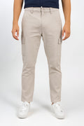 Attire Hub Mens Cotton Blend Cream Solid Cargos