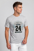 Attire Hub Mens Pure Cotton Grey Legend Mode Printed Round T-Shirt