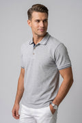 Attire Hub Mens Pure Cotton Grey (Black Tipping) Solid Polo T-Shirt