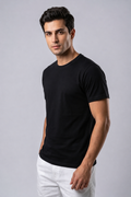 Attire Hub Mens Solid Cotton Round Neck T-Shirt