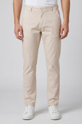 Attire Hub Mens Pure Cotton Beige Solid Chinos