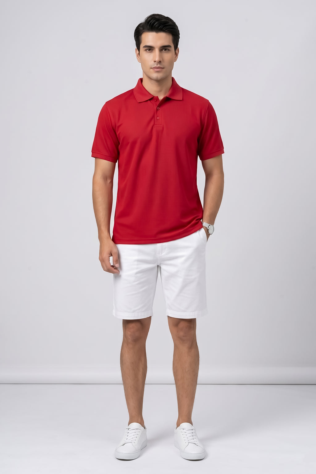 Attire Hub Mens Pure Cotton Maroon Solid Polo T-Shirt