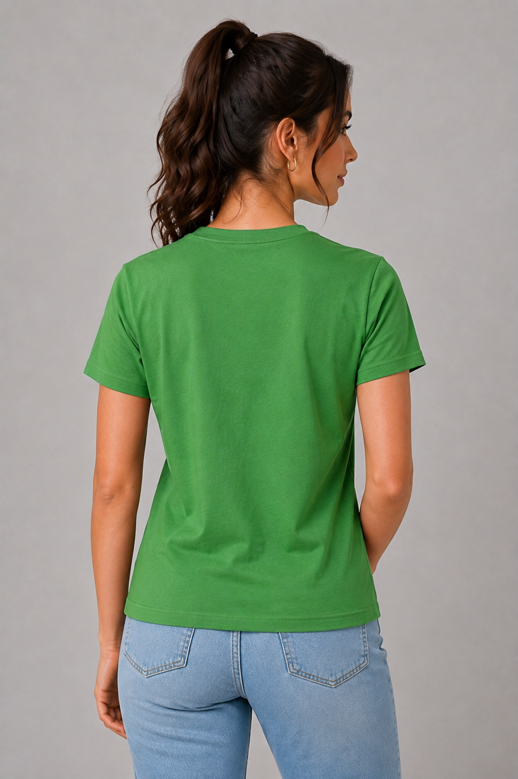 Attire Hub Womens Pure Cotton Grass Green Friends Printed Round T-Shirt