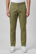 Attire Hub Mens Pure Cotton Olive Solid Chinos