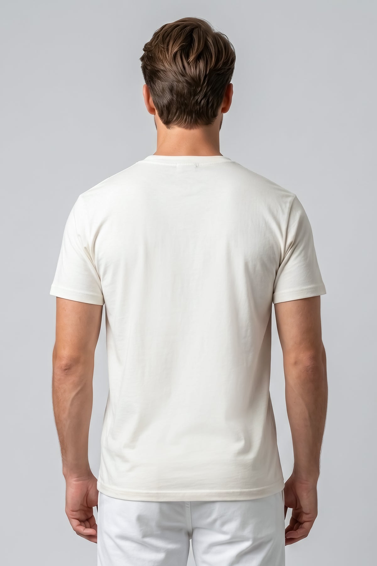 Attire Hub Mens Pure Cotton White Neva Give Up Printed Round T-Shirt