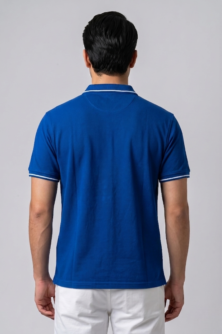 Attire Hub Mens Solid Cotton Polo Neck T-Shirt