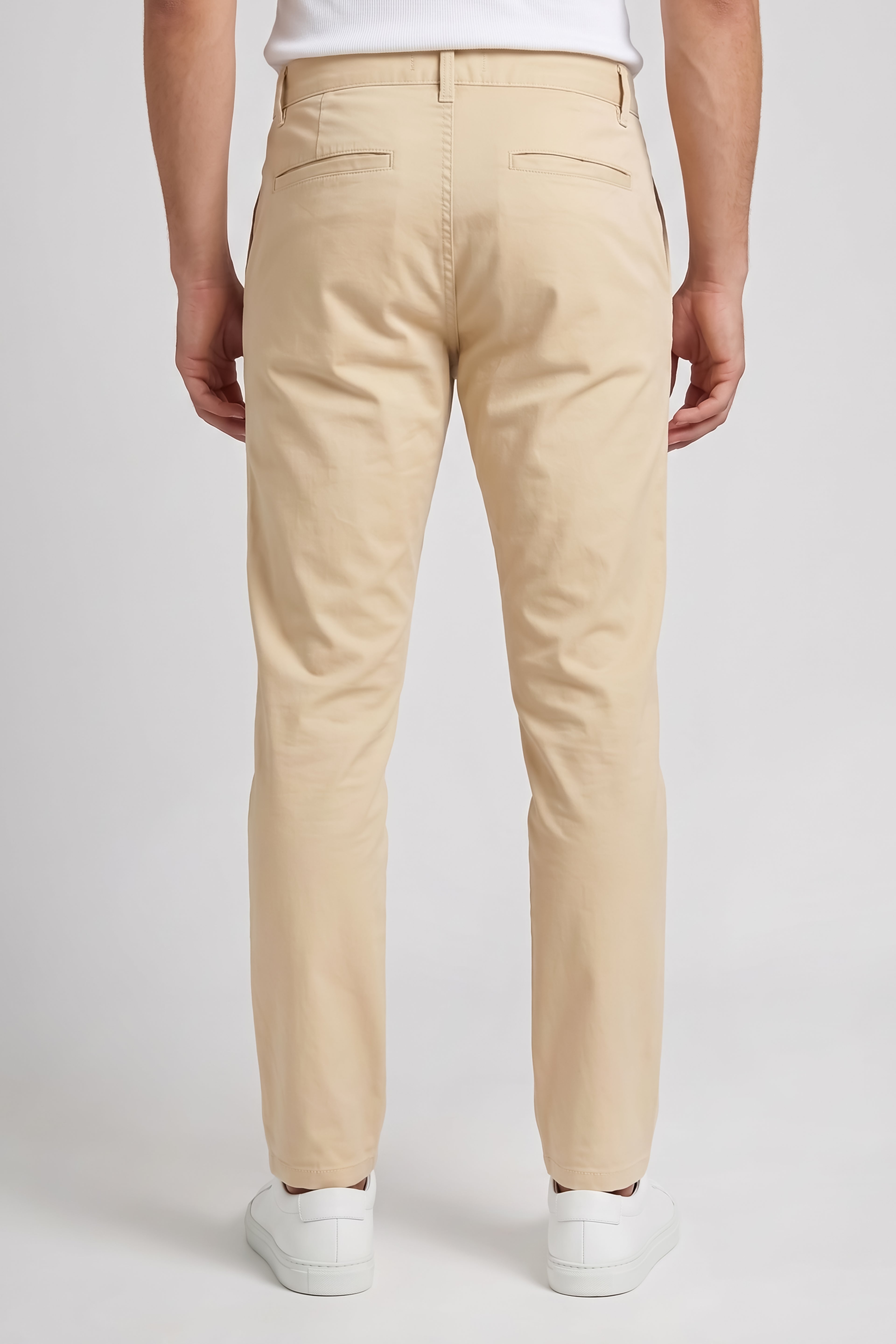 Attire Hub Mens Pure Cotton Khaki Solid Chinos