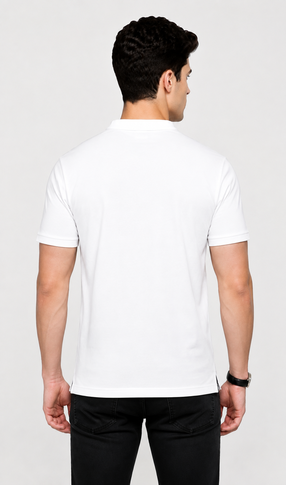 Mens Pure Cotton White Solid Henley T-Shirt